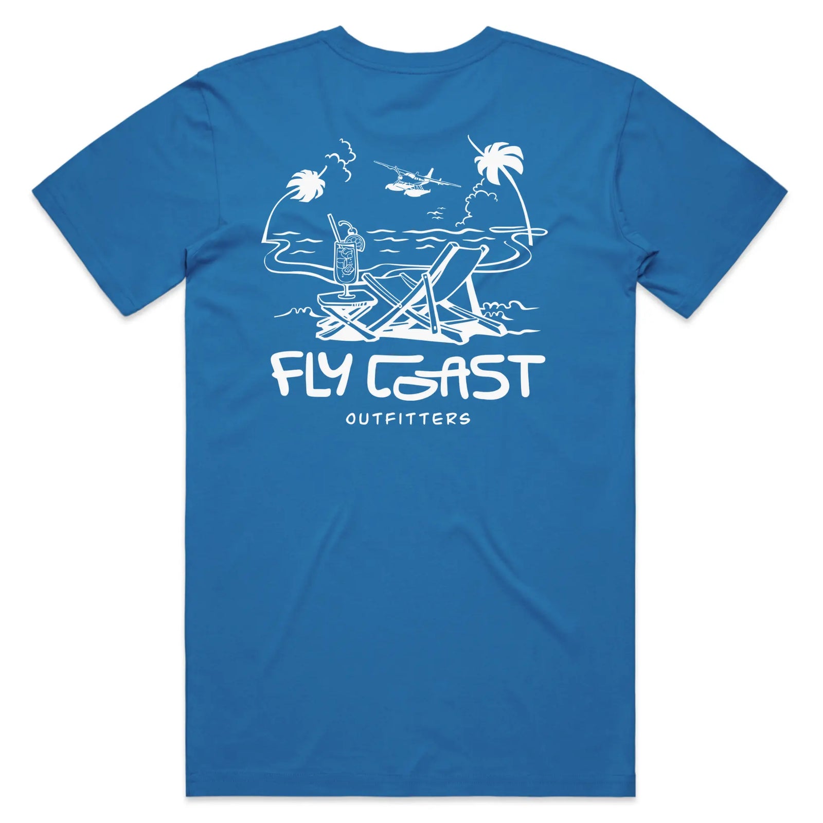 Oceanfront Oasis Tee — Arctic Blue Coastal Lifestyle Shirt Fly Coast Outfitters