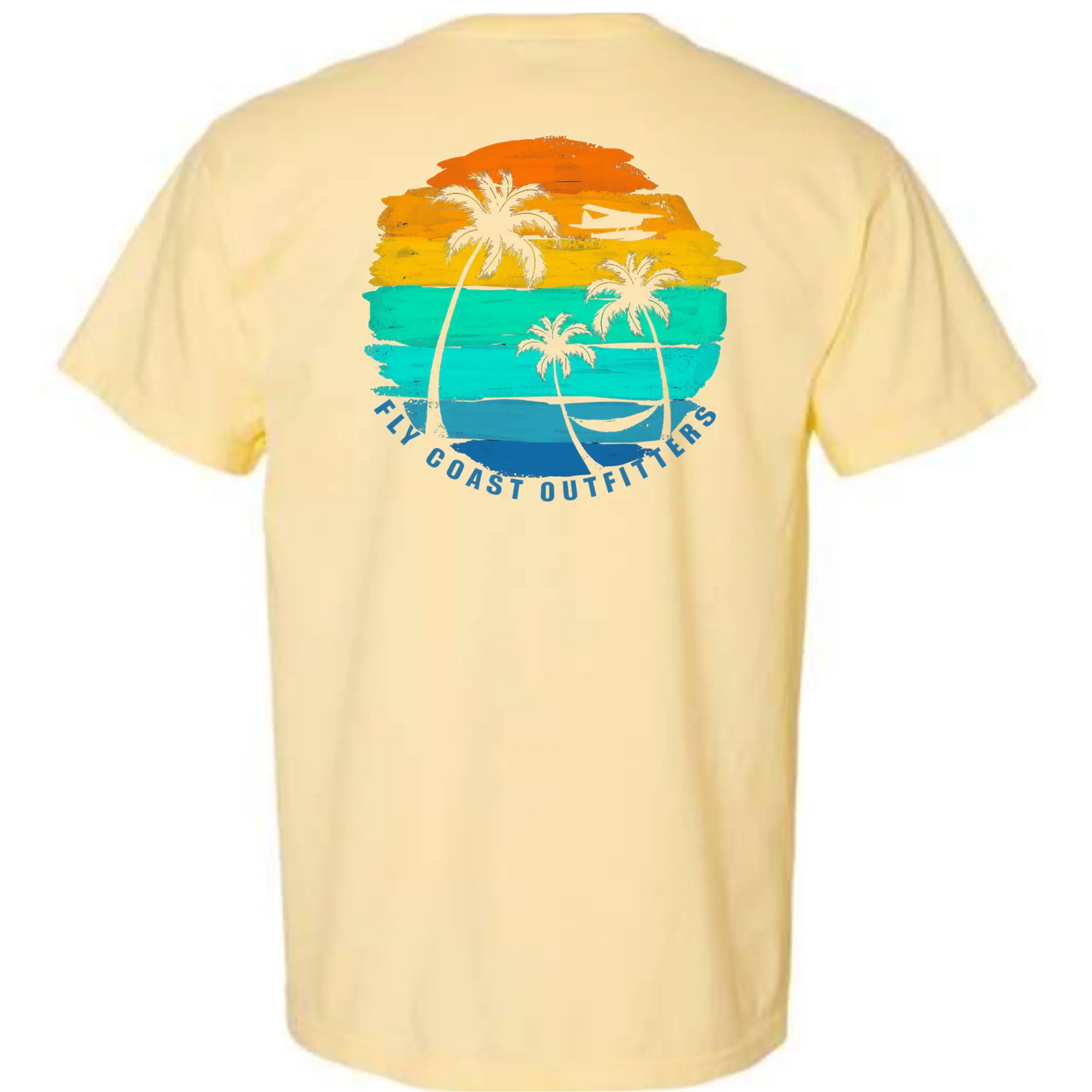 Palm Tree Hammock Tee — Relaxed Beach Graphic T-Shirt Fly Coast Outfitters