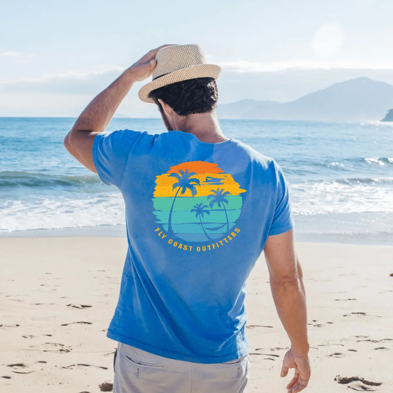 Palm Tree Hammock Tee — Relaxed Beach Graphic T-Shirt Fly Coast Outfitters
